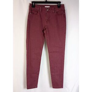 CAbi Skinny Ankle Jeans Bordeaux Burgundy Size 6 Stretch Denim Great Cond